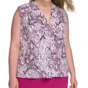 Calvin Klein spring pink snakeskin sleeveless top/3X